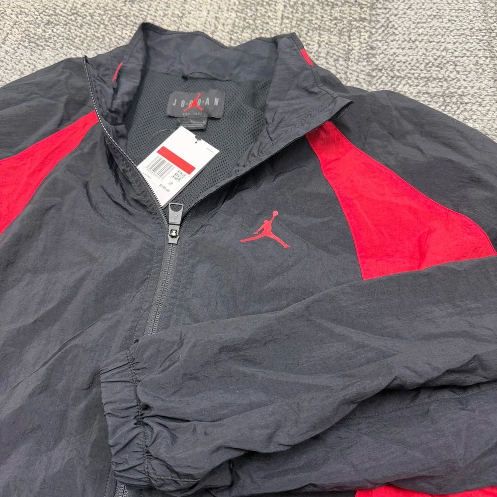 Jordan Sport Jam Windbreaker Jacket Mens Large Black Red DX9367-013 Bred